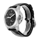 Panerai Luminor 1950 3 Days GMT 44mm Stainless Steel With Black Leather Watch Black Dial pam00321