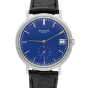 Patek Philippe Calatrava 3445G 18K White Gold Blue Dial Mens Watch