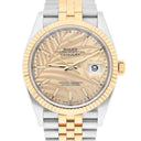 Rolex Datejust 126233-0037 36mm Two-Tone Yellow Gold Fluted Bezel Palm Motif Dial