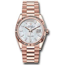 Rolex 36MM 128235-0078 Day Date Rose Gold with MOP Baguette Diamond Dial Watch 2024