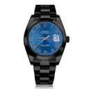 Rolex 41mm Datejust Black PVD/DLC Watch Oyster Band Blue Dial