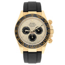 Rolex Cosmograph Daytona 126518LN-0012 "Pikachu" Black Cerachrom Bezel Champagne Index Dial Oysterflex Strap Yellow Gold Watch 2024