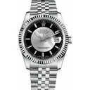 Rolex Datejust 36mm Steel & White Gold Men's Watch Black Tuxedo Dial Jubilee Bracelet 116234