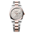 Rolex Datejust 126201-0032 36mm Oyster Stainless Steel & Rose Gold Watch Silver Palm Index Dial 2024