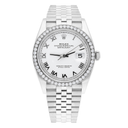 Rolex Datejust 126234 Steel 36mm White Roman Dial Jubilee Bracelet Diamond Bezel