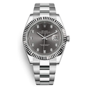 Rolex Datejust 41mm Oyster 126334-0005 Stainless Steel Watch Slate Diamond Dial