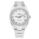 Rolex Datejust 41mm 126334 Fluted Bezel White Roman Dial Oyster Bracelet