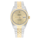 Rolex Datejust 36mm Two Tone Champagne lndex Dial Jubilee 16013 Circa 1986 Complete