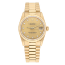Rolex 31mm 18kt Gold Datejust Presidential Champagne Diamond Dial Midsize 68278