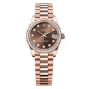 Rolex Datejust 31 278285RBR-0006 Diamond Bezel Chocolate Sunray Diamond Dial - President Rose Gold Watch
