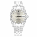 Rolex Datejust 31 Silver Diamond Dial Stainless Steel Watch White Gold Bezel 68274