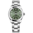 Rolex Datejust 31mm 278240-0011 Oyster Stainless Steel Watch with Green Index Dial Watch 2024