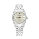 Rolex Datejust 31mm 68274 Silver Diamond Dial Stainless Steel Watch White Gold Bezel