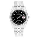 Rolex Datejust 36 Diamond Bezel Black Index Dial Jubilee Band Watch