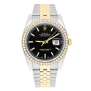 Rolex Datejust 36 2 Tone 116233 Diamond Bezel Black Index Dial Jubilee Band