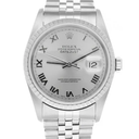 Rolex Datejust 36 Stainless Steel Quickset Watch Silver Roman Dial 16220