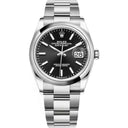 Rolex Datejust 36mm 126200-0004 Oyster Stainless Steel Watch Black Index Dial 2024