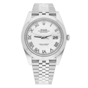 Rolex Datejust 126300-0016 41 Steel White Roman Dial Mens Jubilee Watch Complete