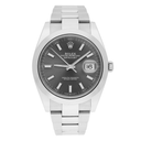 Rolex Datejust 41 Steel Grey Index Dial Mens Oyster Watch Complete 126300