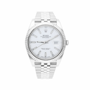 Rolex Datejust 41mm 126334-0010 18k White Gold Fluted Bezel Stainless Steel Jubilee White Dial 2017