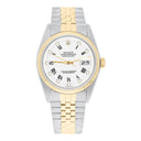 Rolex Datejust 36 with White Roman Diamond Dial - 16233G Fluted Bezel Jubilee Bracelet Watch