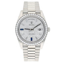 Rolex Day-Date 228349RBR-0036 40mm Diamond Paved Dial President Bracelet 18 kt white gold Watch