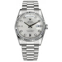 Rolex Day-Date 36 18239 White Gold with Silver Diamond Dial Watch