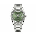 Rolex Day-Date 40mm President 228239-0033 White Gold Watch Green Roman Dial 2024