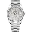Rolex Day Date President 228396TBR-0027 Men's Watch Platinum with Baguette Bezel & Meteorite Diamond Dial 2024