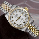 Rolex Lady-Datejust 179173 26mm Steel & Yellow Gold Watch White Roman Dial Jubilee Band