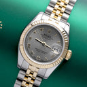 Rolex Lady-Datejust 179173 26mm Steel & Yellow Gold Watch Grey Roman Dial Jubilee