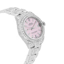 Rolex Datejust 31mm - 178240 Stainless Steel Pink Dial Fully Iced Out