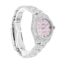 Rolex Datejust 31mm - 178240 Stainless Steel Pink Dial Fully Iced Out