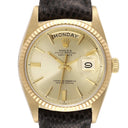 Rolex President Day-Date 1803 36mm Yellow Gold Leather Strap Vintage Mens Watch