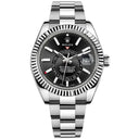 Rolex Sky-Dweller 42mm Oyster 326934 Stainless Steel & White Gold Watch Black Index Dial