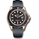 Rolex Yachtmaster 126655-0002 Rose Gold with Black Rubber Watch 2024