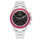Rolex Daytona 116500LN Custom Black Dial Rubies Bezel Stainless Steel Watch