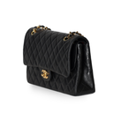 Chanel - Classic Medium Double Flap Bag Black Lambskin (Pre-Owned)