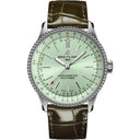 Breitling Navitimer Automatic 35mm A17395361L1P1 Stainless Steel  with Green Leather Watch Mint Green Dial 2024
