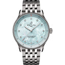 Breitling Navitimer Quartz Chronometer A77320171C1A1 Stainless Steel Diamond Ladies Blue Mother-Of-Pearl Dial Watch