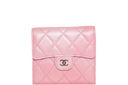 Chanel - Iridescent Caviar Flap Quilted Card Holder Wallet Pink (Pre-Owned)