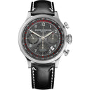 Baume and Mercier Capeland Grey Dial 10003 Stainless Steel Black Leather Men's Watch 2024