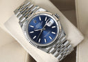Unworn Rolex Datejust 126234-0017 Stainless Steel and White Gold Watch with Blue Index Dial Jubilee