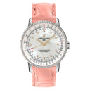Breitling Navitimer 35mm A17395211A1P3 Stainless Steel With Pink Leather Watch MOP Diamond Dial 2024