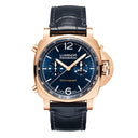 Panerai Luminor Chrono 44mm PAM01111 Rose Gold with Blue Leather Watch Blue Dial 2024