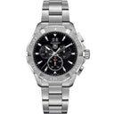 Tag Heuer Aquaracer Quartz Chronograph Grande Date Watch CAY1110.BA0927 Steel Case  Black Dial Steel Bracelet Watch 2024