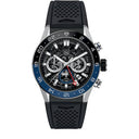Tag Heuer CBG2A1Z.FT6157 Carrera Automatic Chronograph GMT 45 mm Case Black Dial Rubber Strap Watch 2024