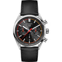 Tag Heuer CBN201C.FC6542 Carrera Automatic Chronograph Steel Case Black Dial Leather Strap Watch 2024
