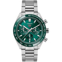 Tag Heuer CBN2A1N.BA0643 Carrera 44 mm Case Green Dial Steel Bracelet Watch 2024
