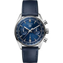 Tag Heuer Carrera Chronograph Automatic 39 mm Steel Case Blue Dial CBS2212.FC6535 Leather Strap Watch 2024